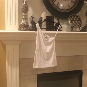 Club Monaco Anabel One-Shoulder Tank (in White)